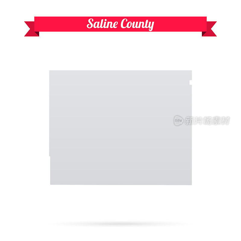 萨林县，堪萨斯州。白底红旗地图