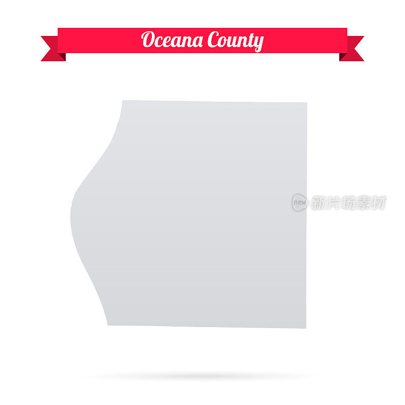 密歇根州奥西阿纳县。白底红旗地图