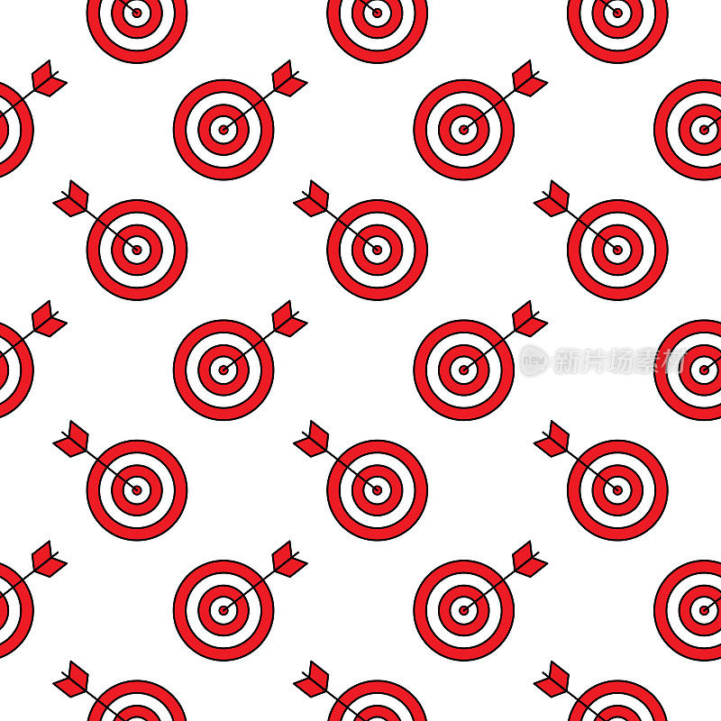 红色箭头和目标无缝图案