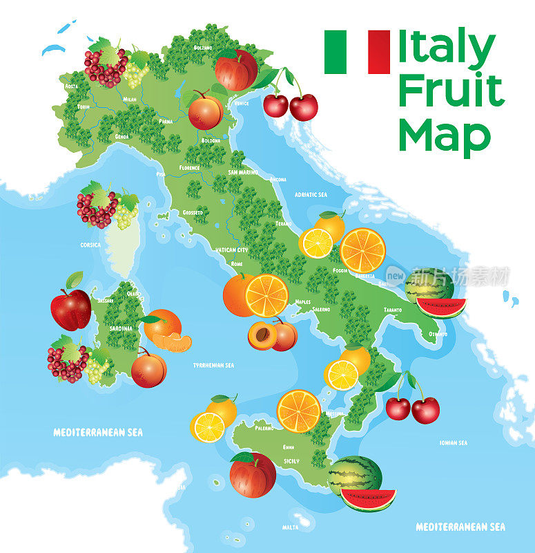 意大利水果地图