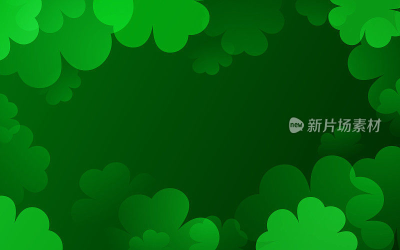 圣帕特里克节三叶草绿色框架背景