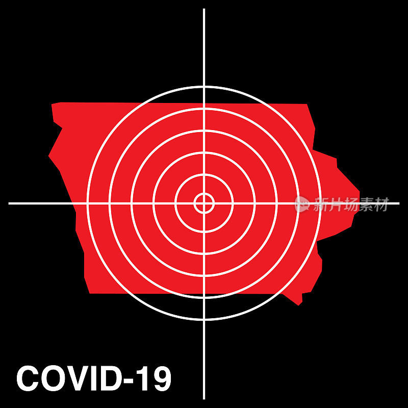 2019冠状病毒病艾奥瓦州目标地图图标