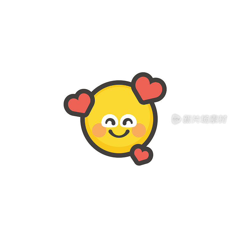 Emoticon平面设计轮廓线