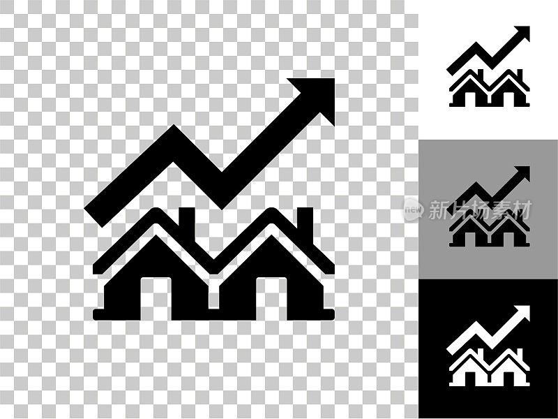 房地产市场增加图标棋盘透明背景
