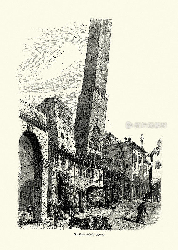 乐器店，驴，人，托尔阿西内利，博洛尼亚，意大利，19世纪