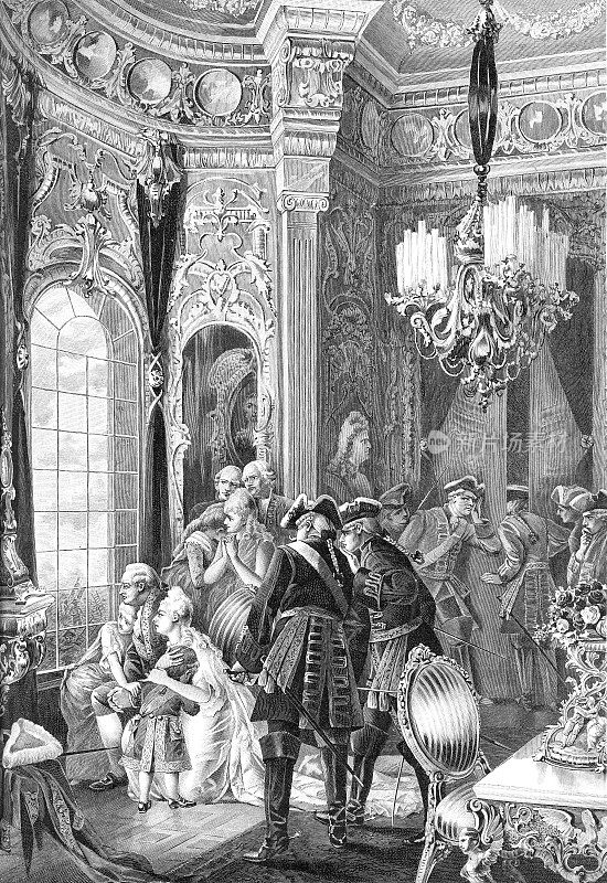 1789年法国大革命期间，法国路易十六与家人在凡尔赛宫