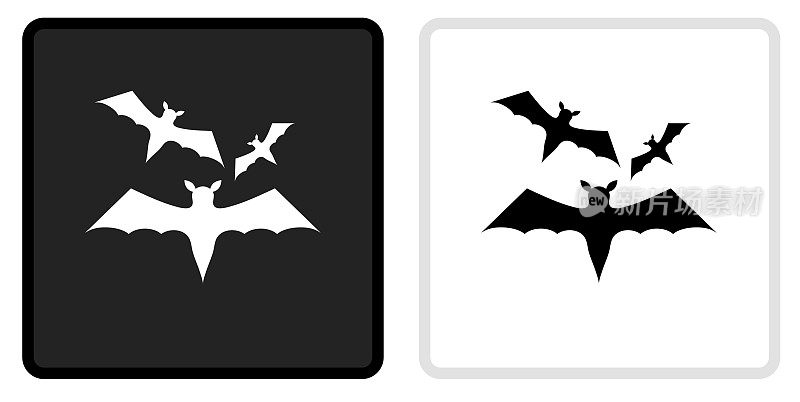 三蝙蝠飞行图标上的黑色按钮与白色翻转