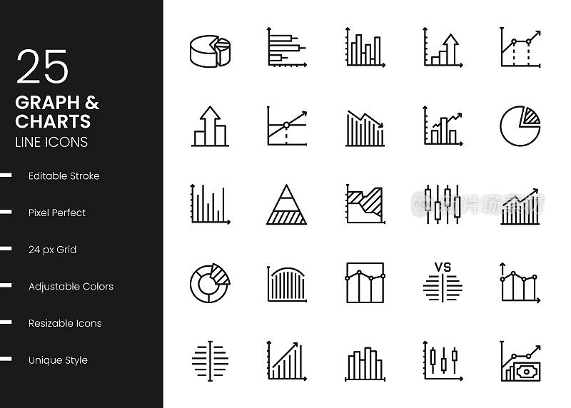 图形和图表线条图标