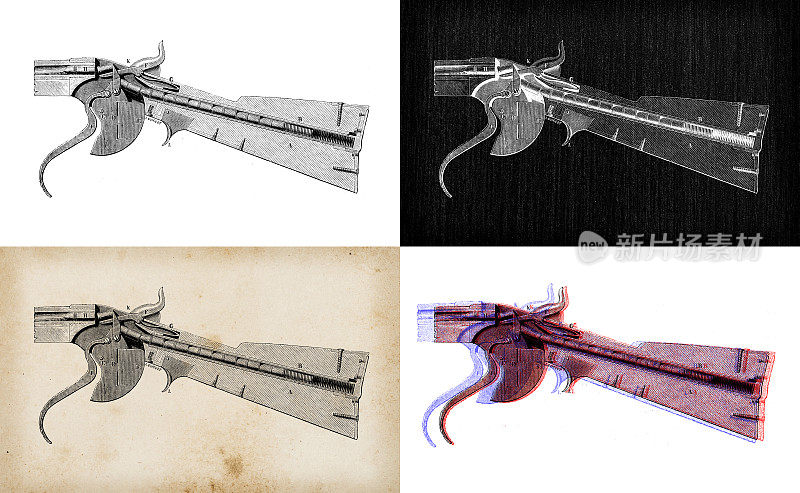 科学发现的古董插图:战争武器和爆炸物