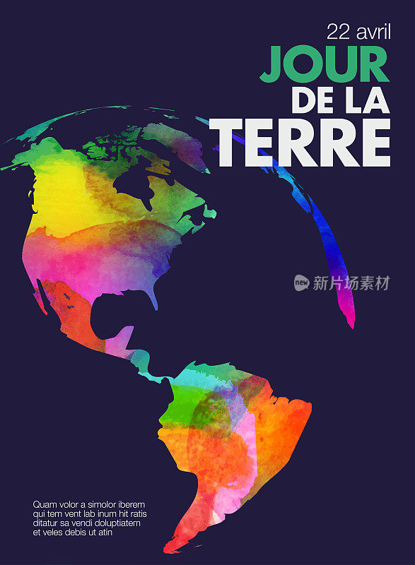 法语的地球日海报