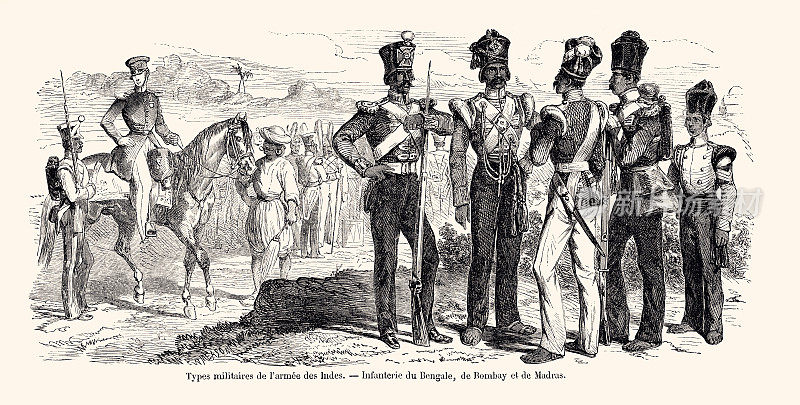 1857年印度军队的法国军队:孟加拉步兵，孟买，马德拉斯(XXXL有很多细节)