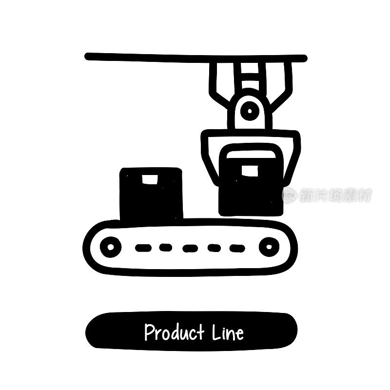 产品线图标。潮流风格矢量插图符号