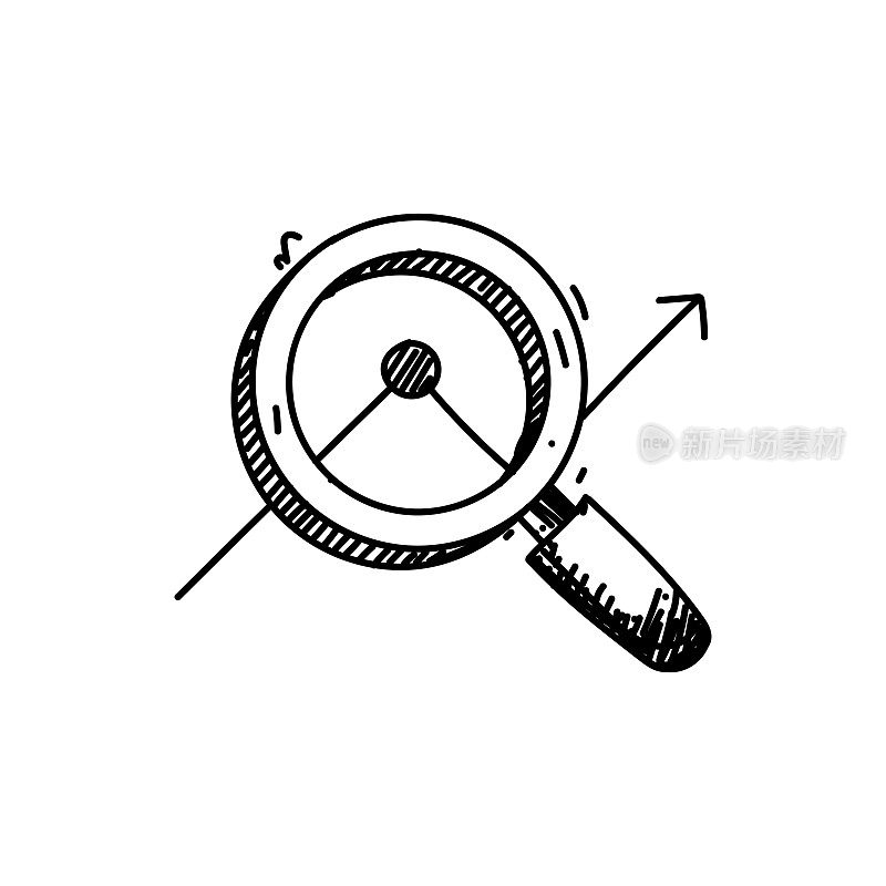 财务分析线图标，草图设计，像素完美，可编辑笔画。数据，图表，透明度。