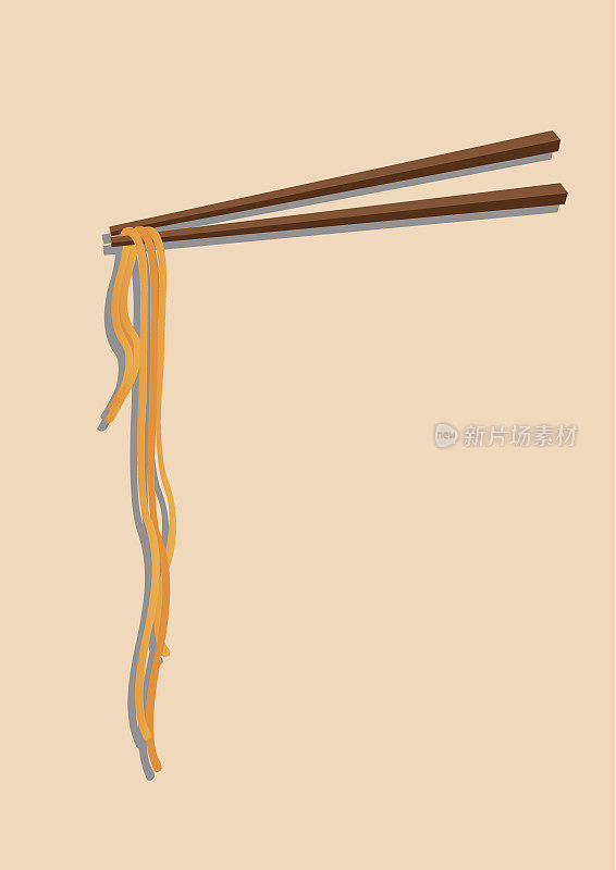 中国面条和筷子