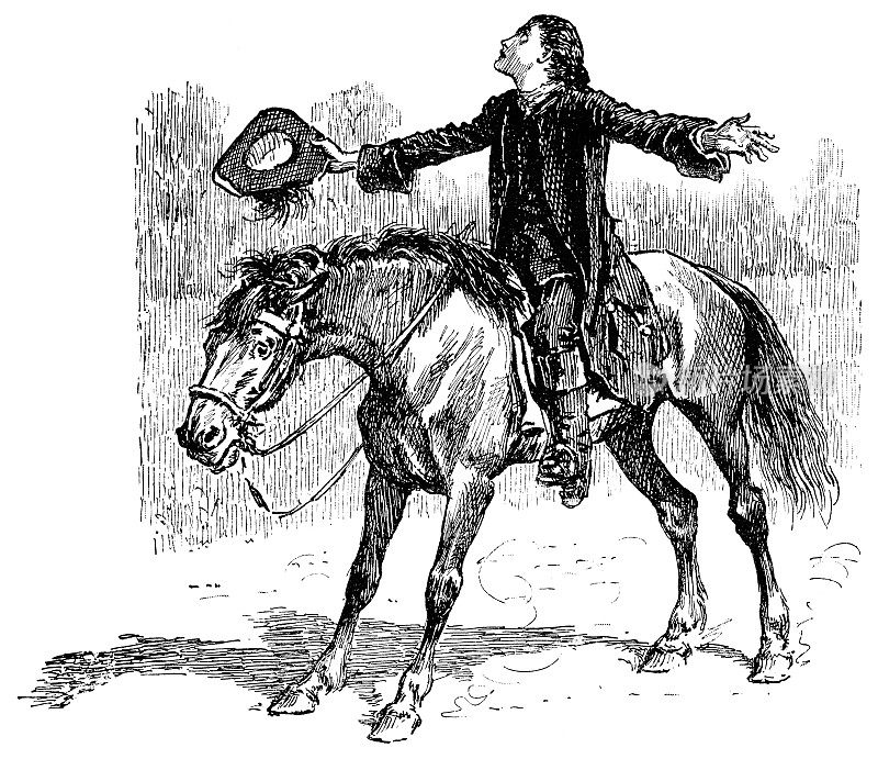 马背上伸开双臂的人――19世纪