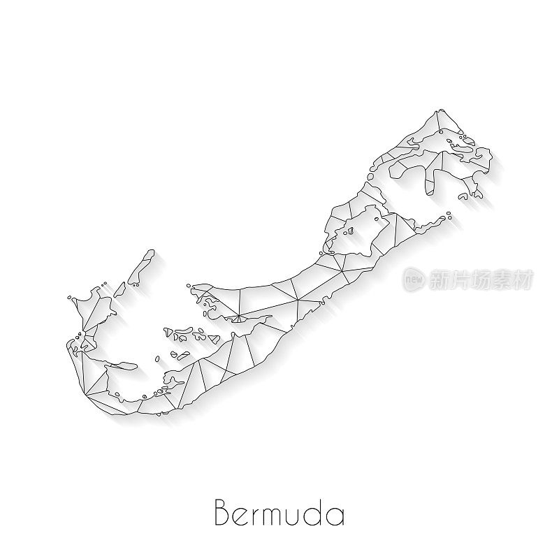 百慕大地图连接-白色背景上的网络网格