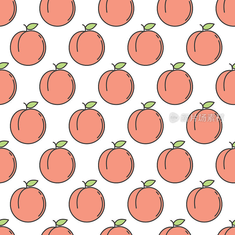 水果图标无缝模式，桃子