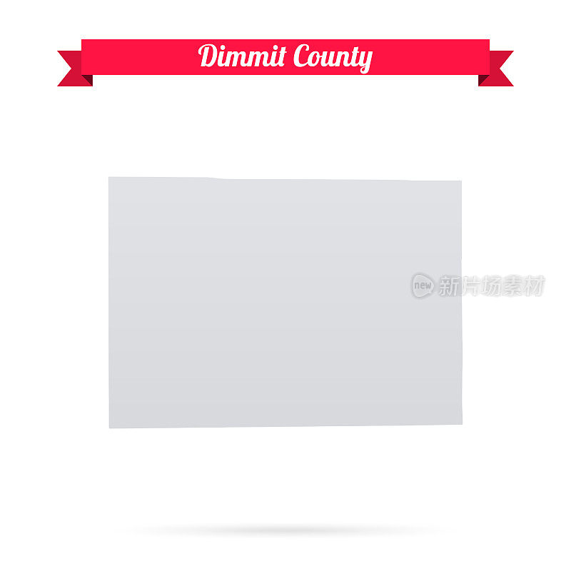 迪米特县，德克萨斯州。白底红旗地图
