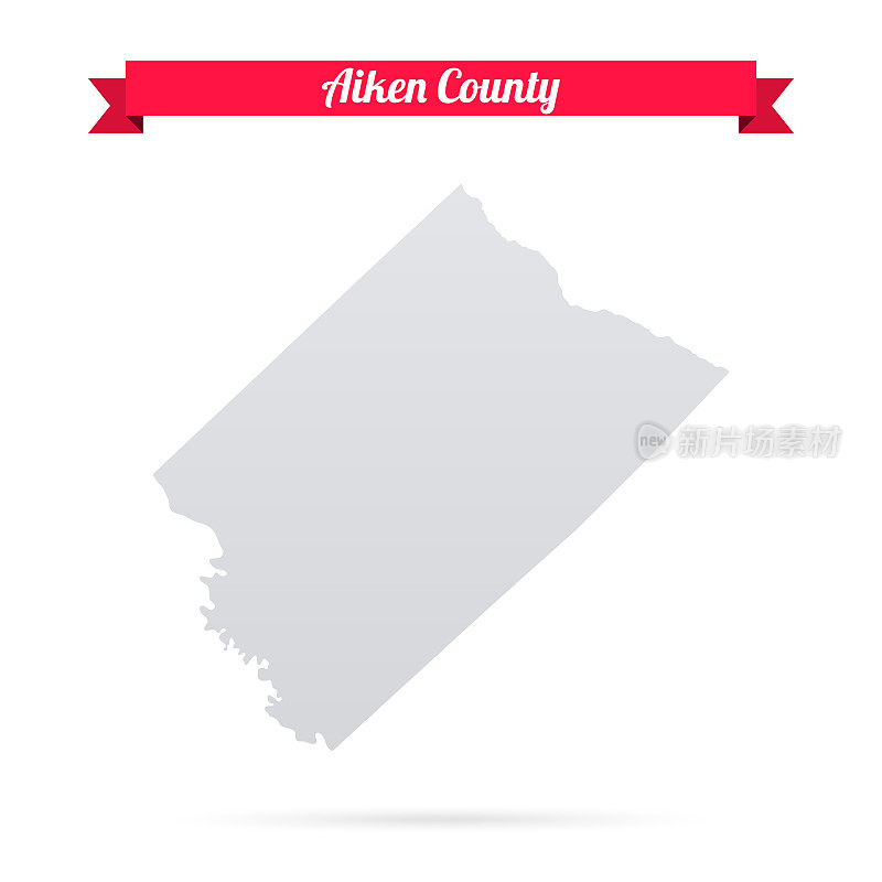 艾肯县，南卡罗来纳州。白底红旗地图