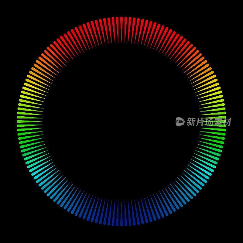 外滴图案，彩虹色的径向细线围绕拷贝空间