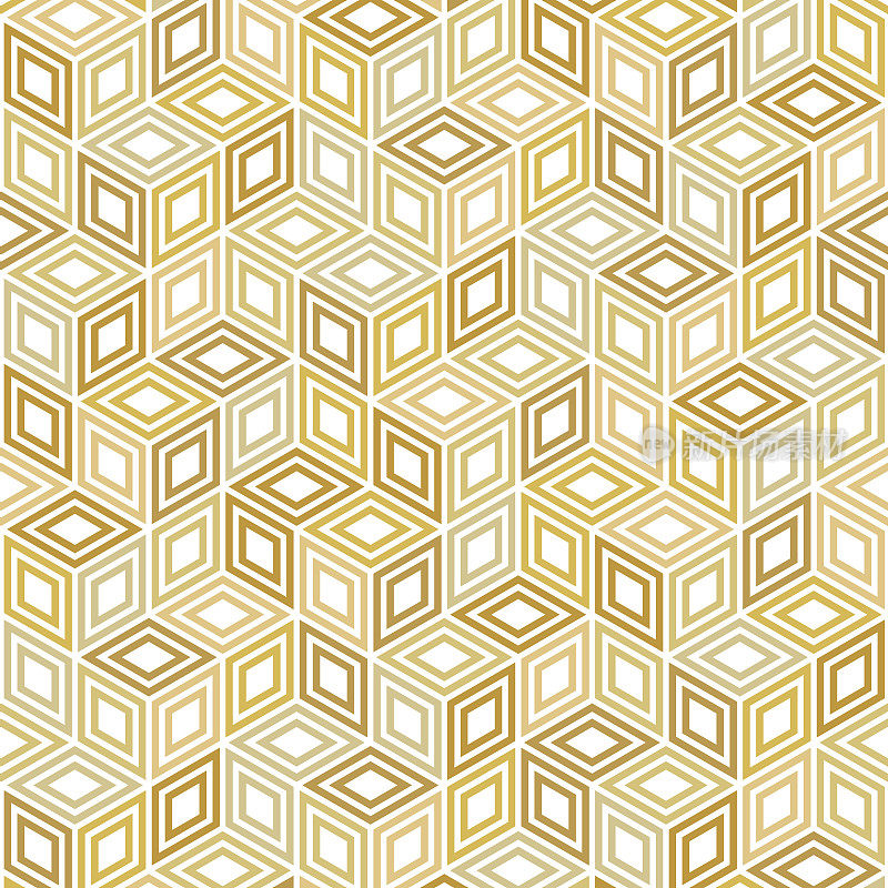 方块:正方形的金色图案