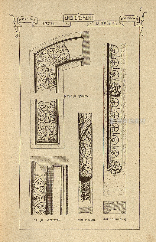 建筑装饰，框架，建筑史，装饰和设计，艺术，法国，维多利亚，19世纪