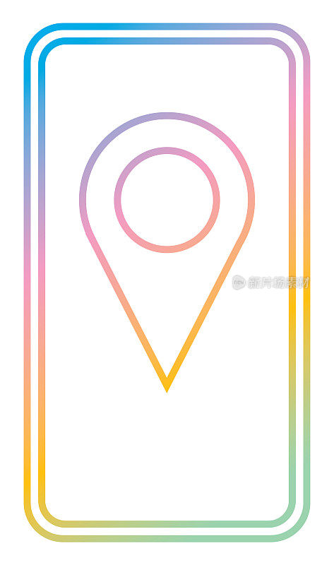 彩色GPS线艺术智能手机