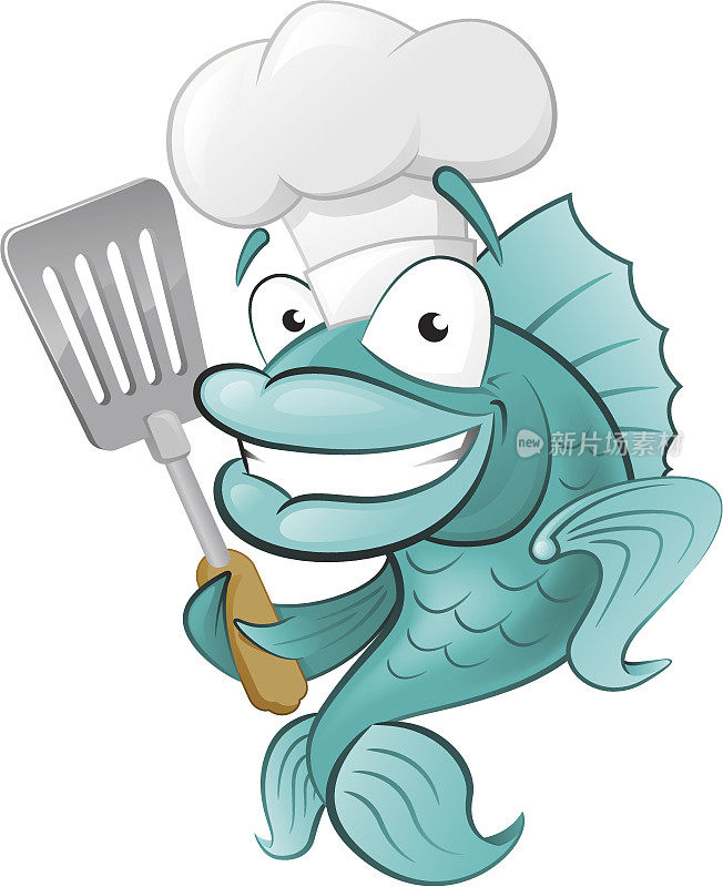 可爱的厨师鱼抹刀。