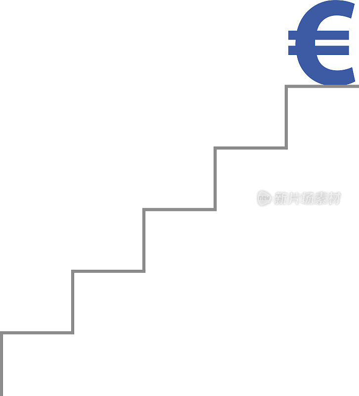 顶部有欧元的楼梯