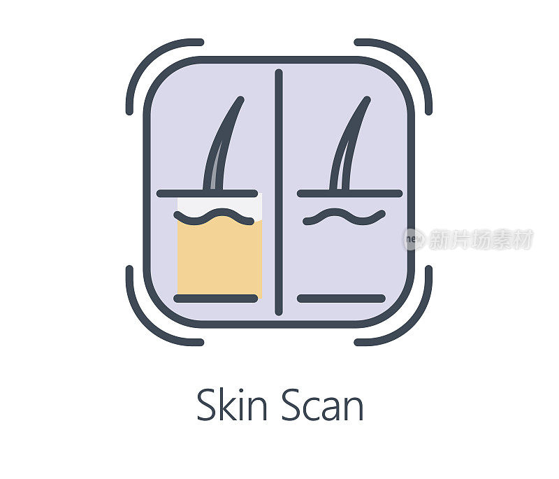 图标设计的皮肤扫描在平线风格。
