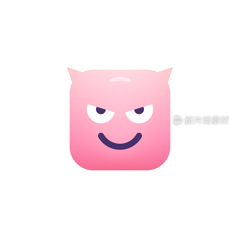 Emoticon设计立方体形状颜色渐变