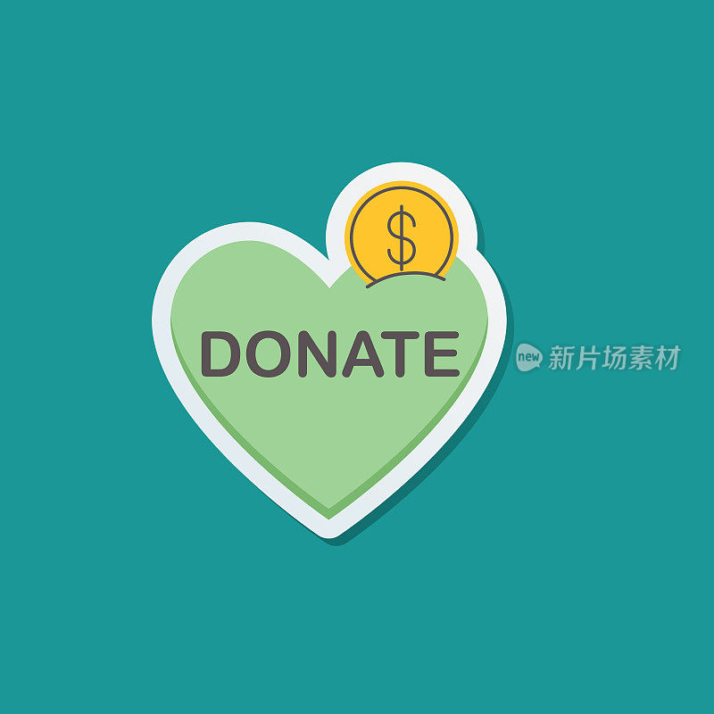 慈善和捐赠图标贴纸