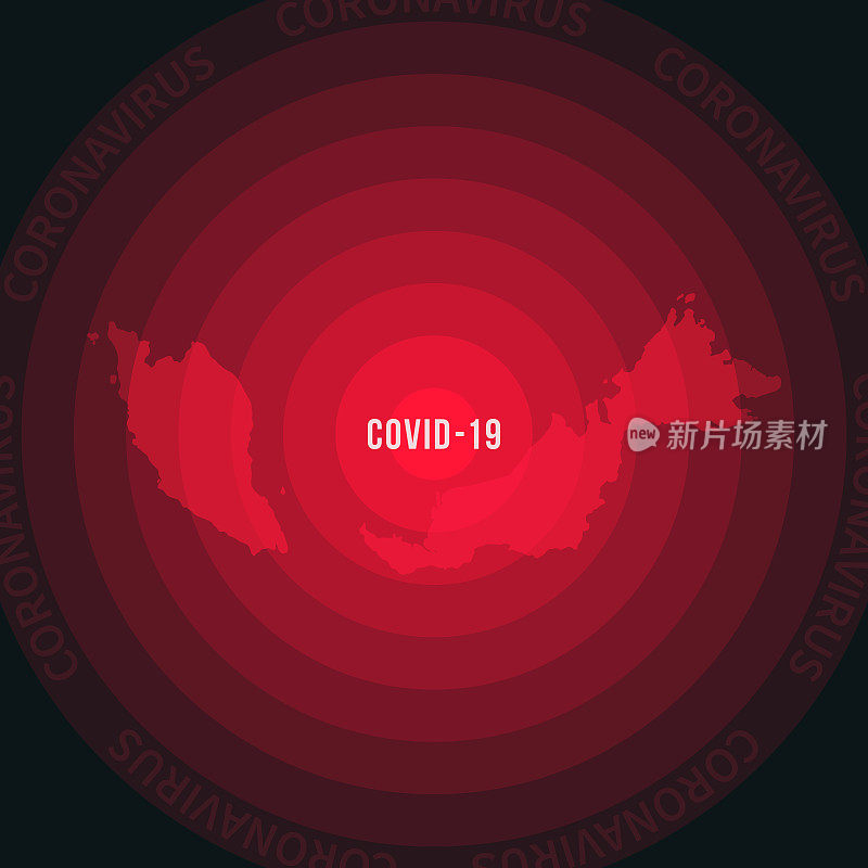 马来西亚地图与COVID-19的传播。冠状病毒爆发