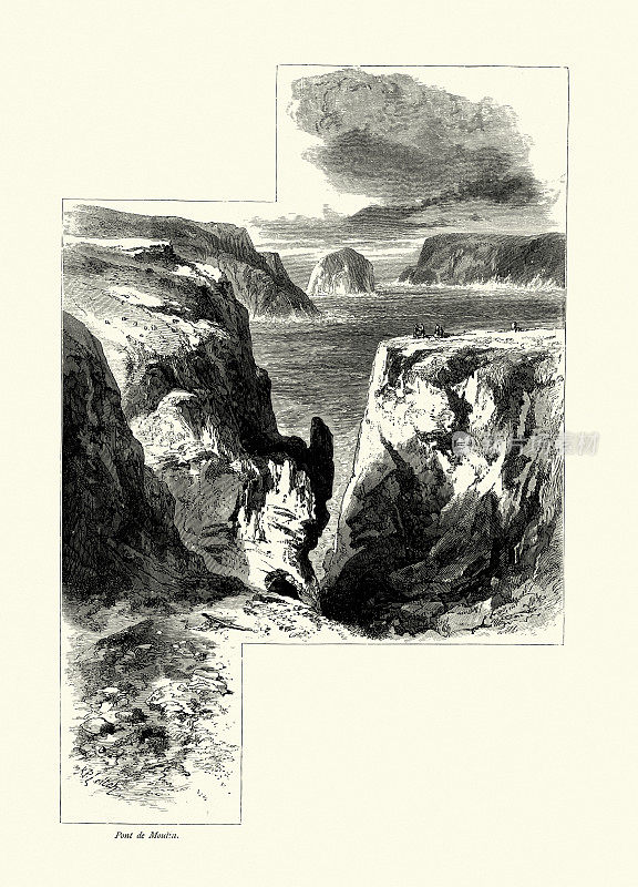 人们，落基海岸，冰臼桥，海峡群岛，19世纪