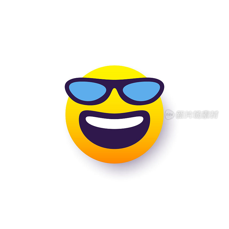 Emoticon裁剪设计投影效果白色背景