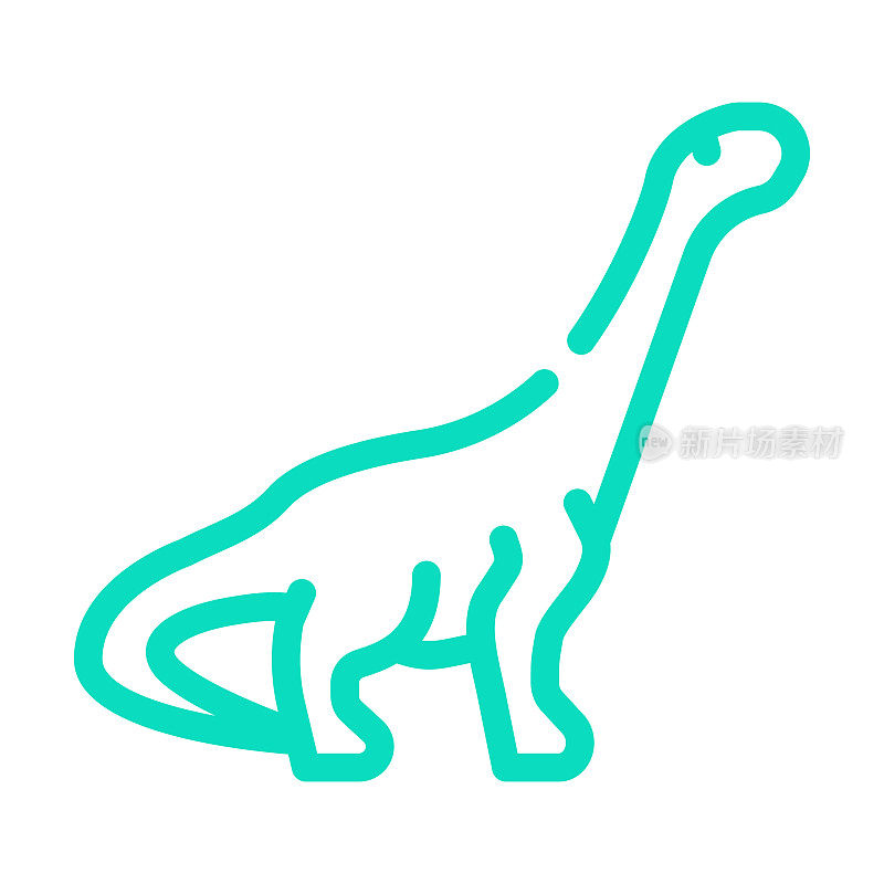南极龙，迷惑龙，阿根廷龙恐龙颜色图标矢量插图