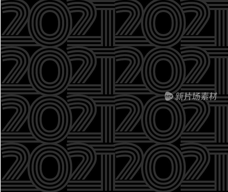 新年快乐2021矢量插图股票插图