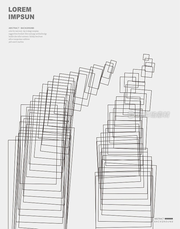 抽象的黑白矩形框架极简主义线条图案背景