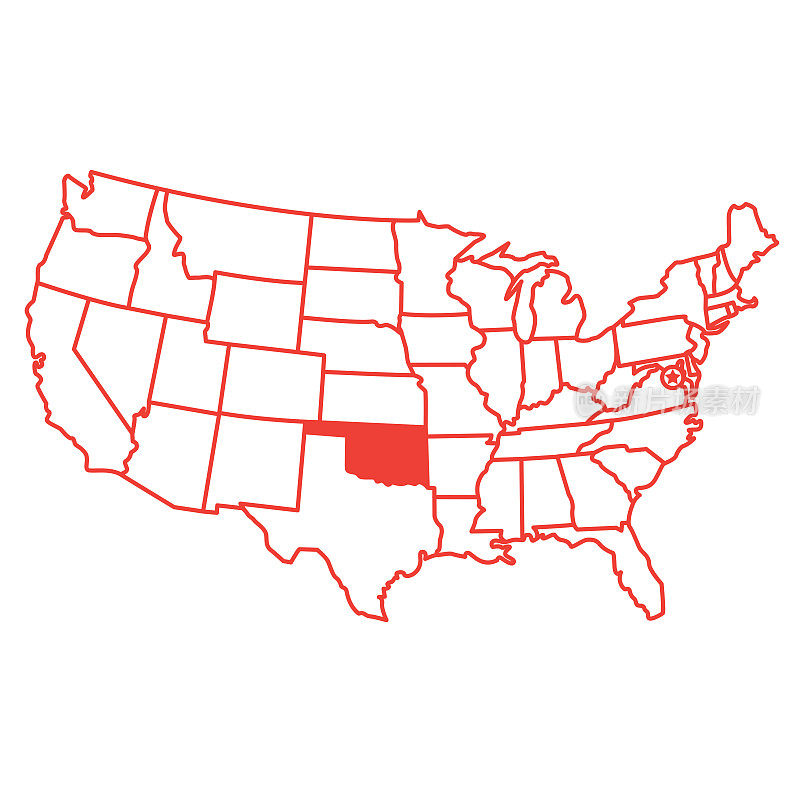 俄克拉荷马州地图图标
