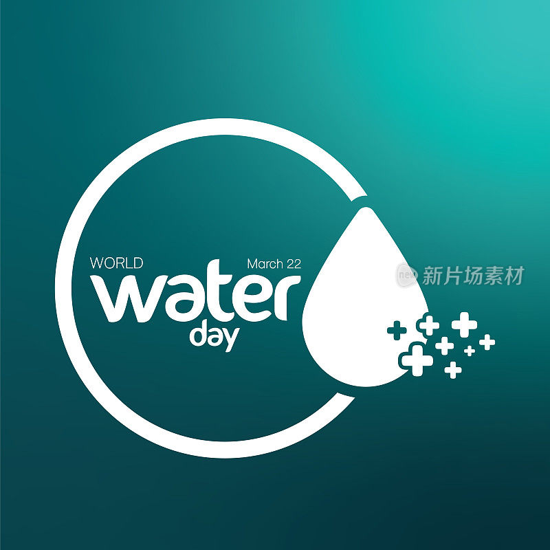 世界水日-矢量水滴概念股票说明