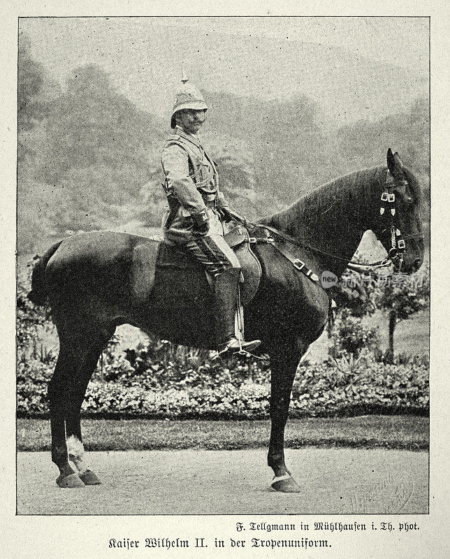 德皇威廉二世，骑马的德国皇帝，19世纪90年代