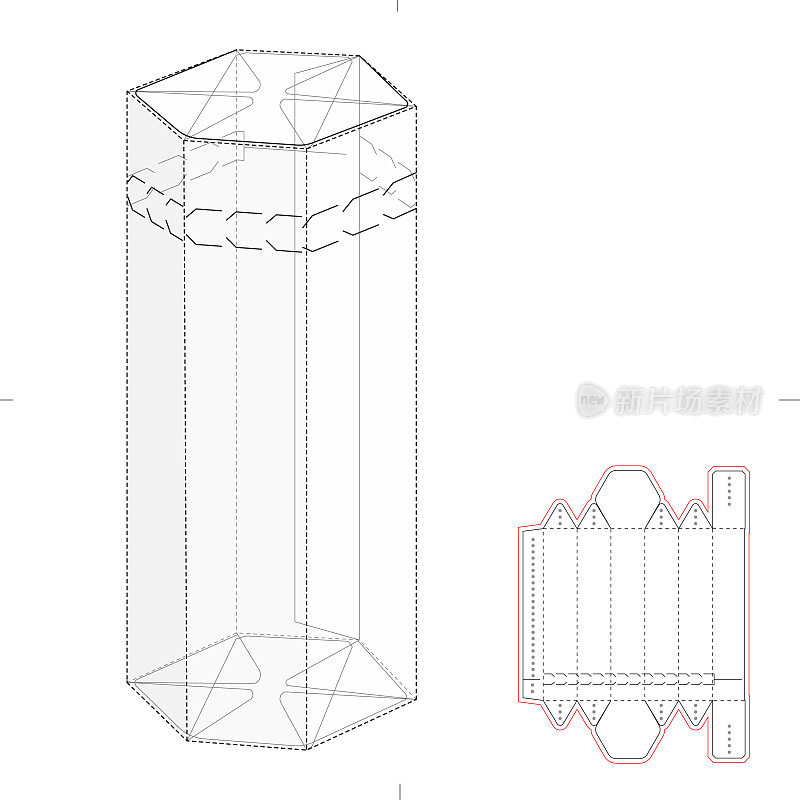 自定义六角零售盒