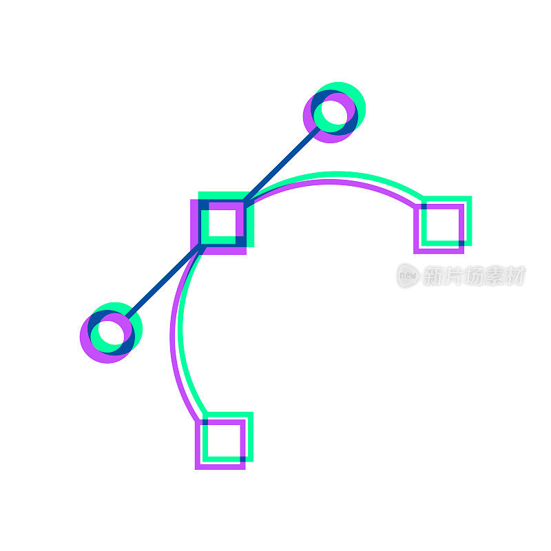 向量。图标与两种颜色叠加在白色背景上