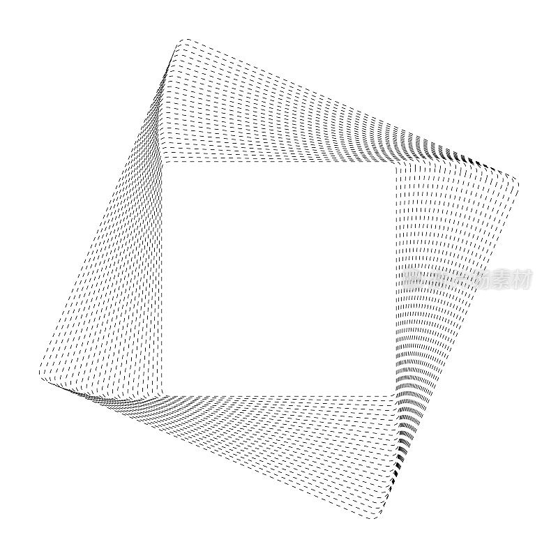 由细虚线组成的可转动的正方形