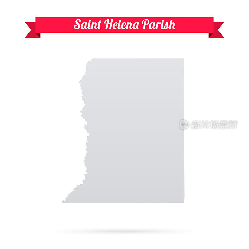 圣海伦娜教区，路易斯安那州。白底红旗地图