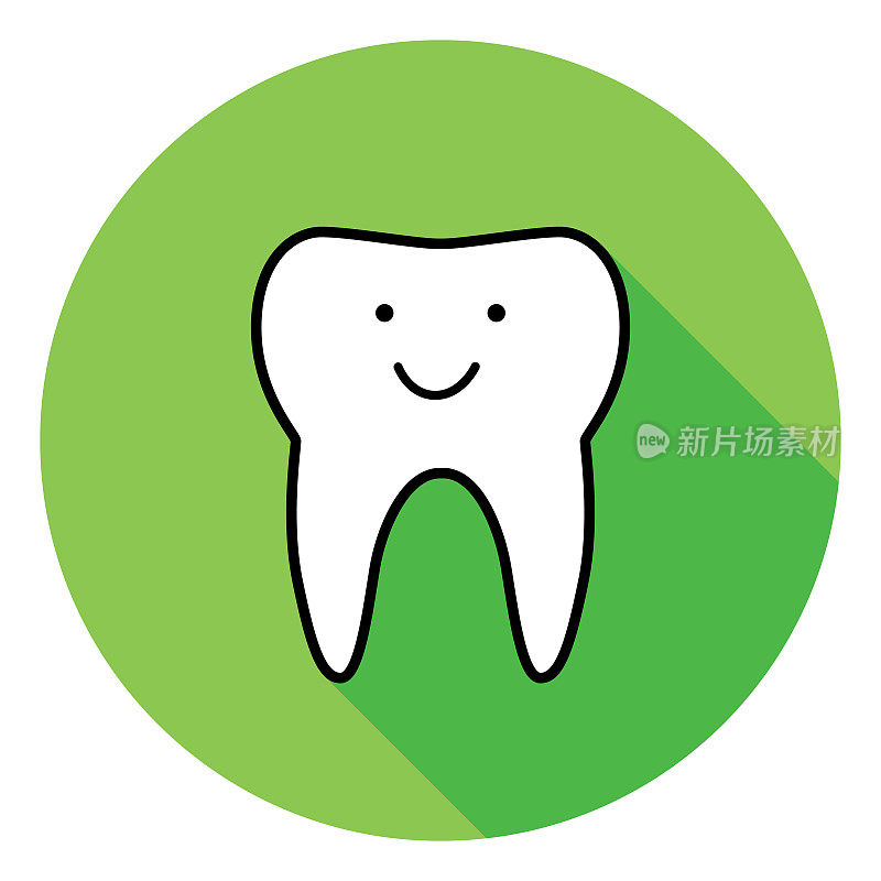 绿色微笑牙齿图标
