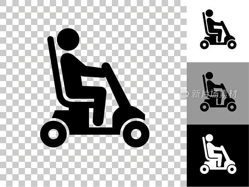 残疾购物车图标上的棋盘透明背景
