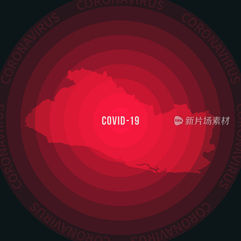 萨尔瓦多的COVID-19传播地图。冠状病毒爆发