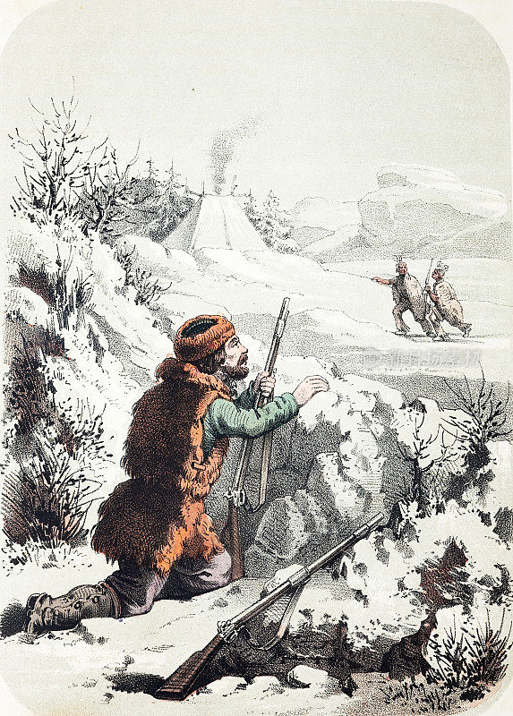 落基山脉的猎人，冬天
