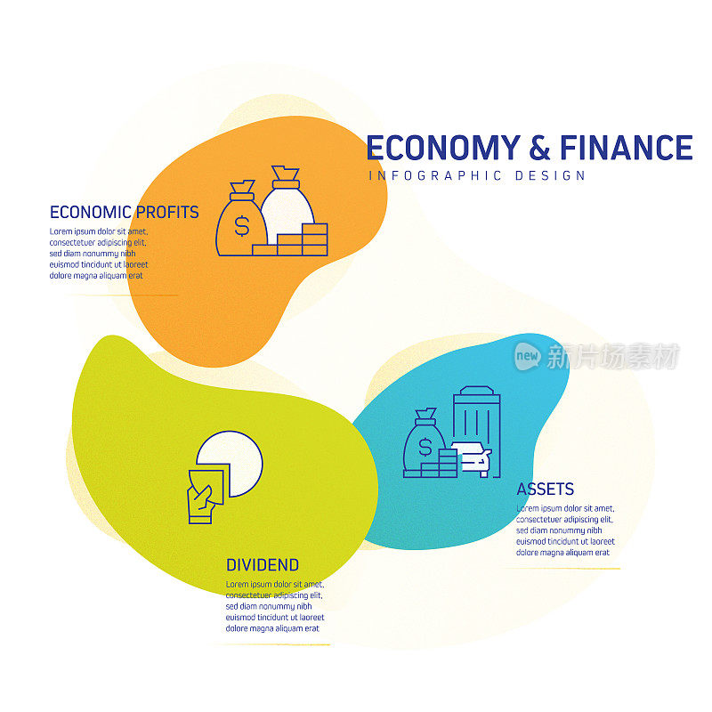 经济和金融概念信息图模板，元素和图标。简单的矢量信息图设计